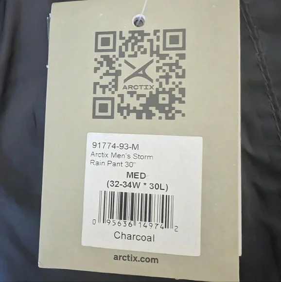 Arctix Men's Storm Rain Pants, 32-34W x 30L - Picture 3 of 4